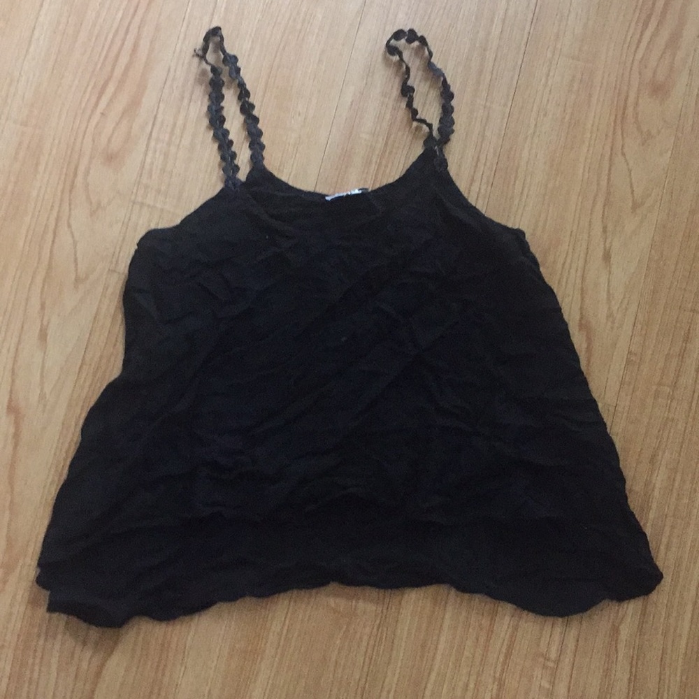 Tobi high low hi low crop tank top black